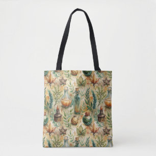 Vintage Apothecary Bottles Pattern (6) Tote Bag