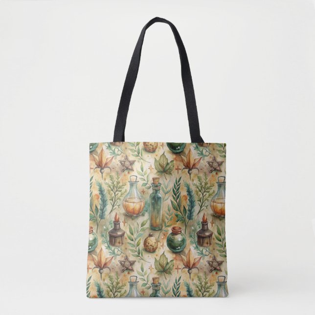 Vintage Apothecary Bottles Pattern (6) Tote Bag (Front)