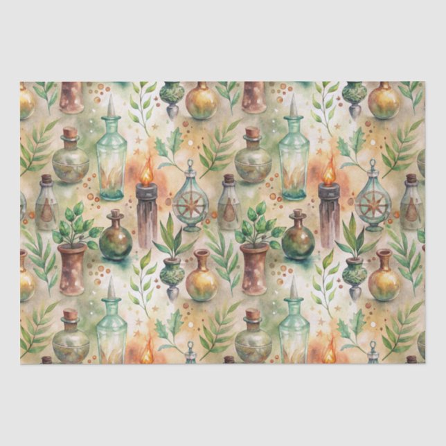 Vintage Apothecary Bottles Pattern (8) Tissue Paper (Front)
