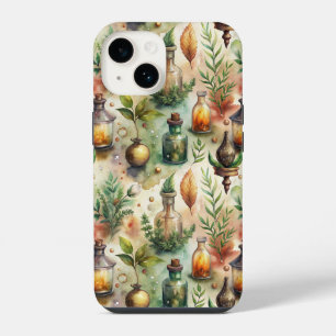 Vintage Apothecary Bottles Pattern iPhone 14 Case