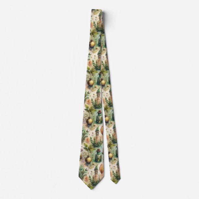 Vintage Apothecary Bottles Pattern Tie (Front)