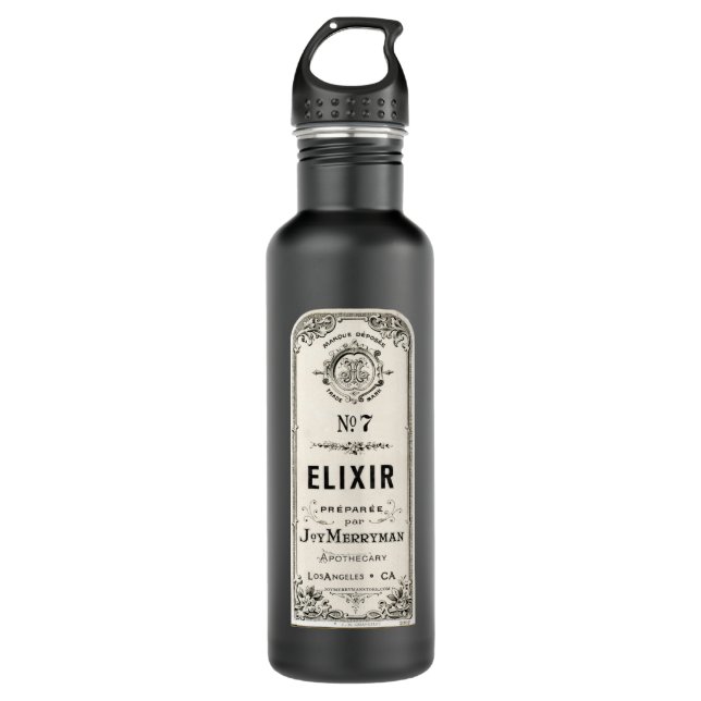 Vintage Apothecary Elixir Label 710 Ml Water Bottle (Front)