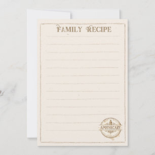 Vintage Apothecary Family Recipe Cards