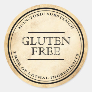 Vintage apothecary gluten free diet label