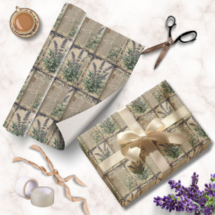Vintage Apothecary Lavender Garden  Wrapping Paper