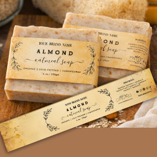 Vintage Apothecary style Soap Belly band Invitation Belly Band