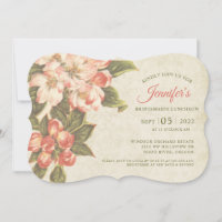 Vintage Apple Blossom Bridesmaids luncheon Invite