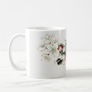 Vintage apple blossom illustration in a Christmas  Coffee Mug
