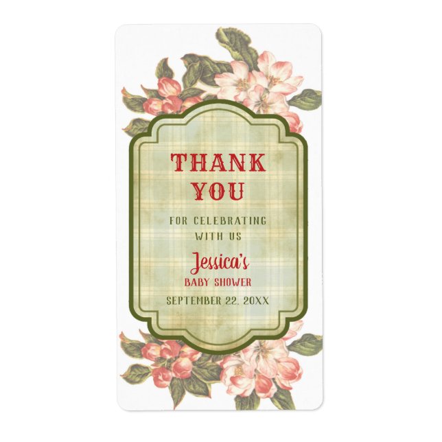 Vintage Apple Blossom & Plaid (Front)