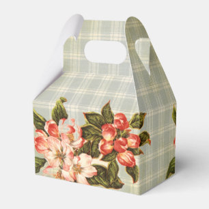 Vintage Apple Blossom & Plaid Favour Box