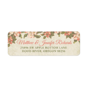 Vintage Apple Blossom   Return Address Label