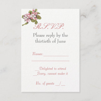 Vintage Apple Blossom RSVP Card