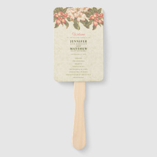 Vintage Apple Blossom Wedding Hand Fan