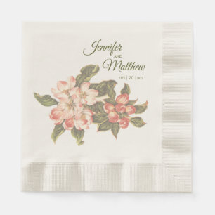 Vintage Apple Blossom  Wedding Napkin