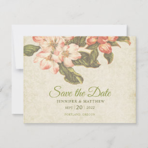 Vintage Apple Blossom Wedding Save the Date Card