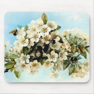 Vintage Apple Blossoms Mouse Pad