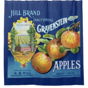 Vintage Apple Crate Label Shower Curtain