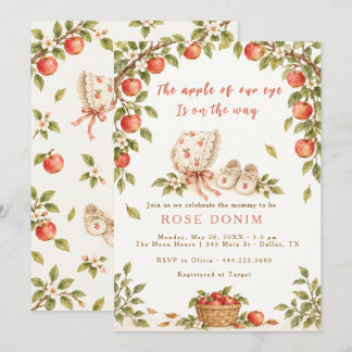 Vintage Apple of our Eye Fall Baby quilt Shower Invitation
