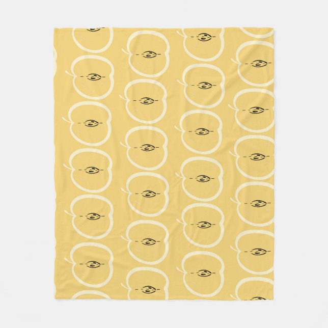 Vintage Apple Pattern: Wallpaper Design. Fleece Blanket (Front)
