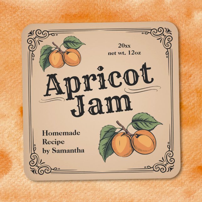 Vintage Apricot Jam Label Sticker (Vintage Apricot Jam Label Sticker)