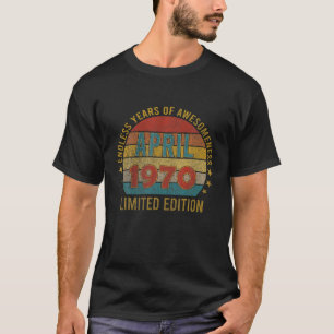 Vintage April 1970 51 Year Old 51St Birthday Decor T-Shirt