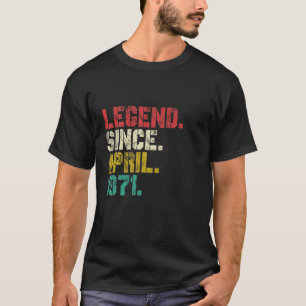 Vintage April 1971 Men Women 50 Years Old 50Th Bir T-Shirt