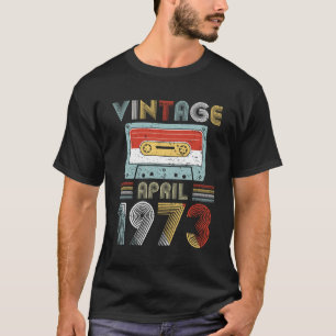 Vintage April 1973 Birthday Cassette Tape T-Shirt