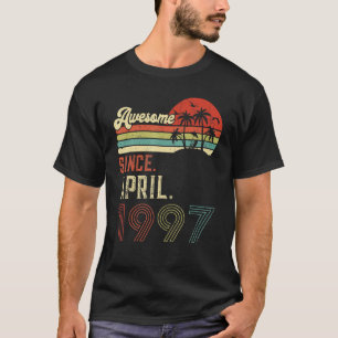 Vintage April 1997 25th Birthday Retro 25 Years Ol T-Shirt