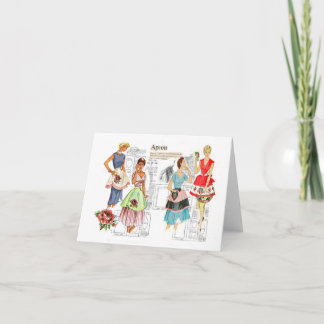 Vintage Apron Sewing Pattern Note Card