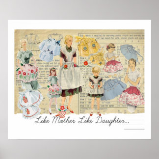 Vintage Apron Sewing Pattern Poster art