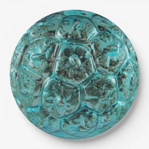 Vintage Aqua Mercury Glass Wedding Teal Paper Plate