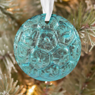 Vintage Aqua Rare Mercury Glass Christmas Ball Ornament