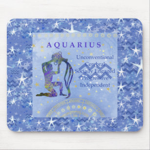 Vintage Aquarius zodiac astrology sign traits Mouse Pad
