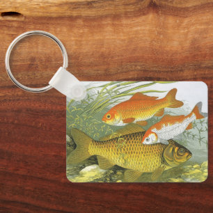 Vintage Aquatic Goldfish Koi Fish, Marine Sea Life Key Ring