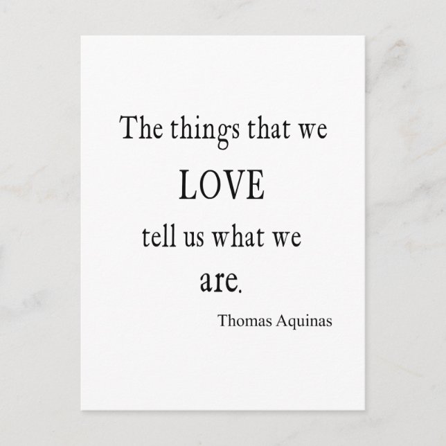 Vintage Aquinas Love Inspirational Quote / Quotes Postcard (Front)