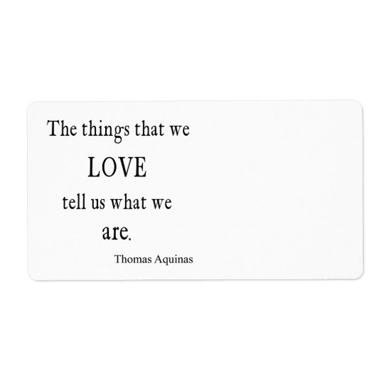 Vintage Aquinas Love Inspirational Quote / Quotes Shipping Label