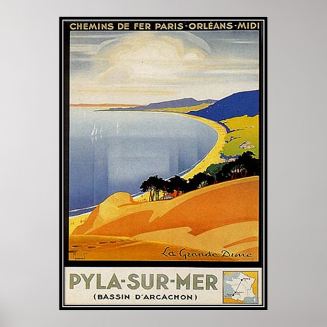 Vintage Aquitaine, Pyla-sur-mer, France - Poster (Front)