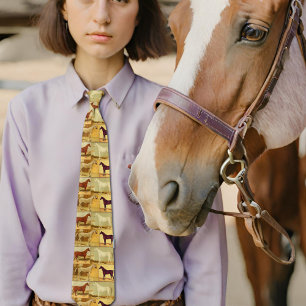 Vintage  Arabian horses - collage Tie