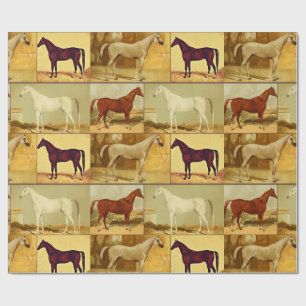 Vintage  Arabian horses - collage  Wrapping Paper
