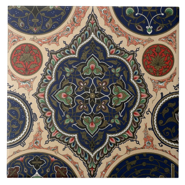 Vintage Arabian Pattern Ceramic Tile (Front)