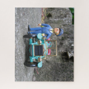 Vintage ARAL Gas Station Attendant and Model Car Jigsaw Puzzle