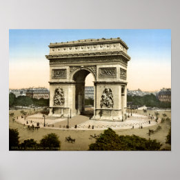 Vintage Arc de Triomphe 1900 print, Paris France Poster