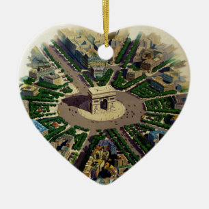 Vintage Arc de Triomphe Paris Ceramic Tree Decoration