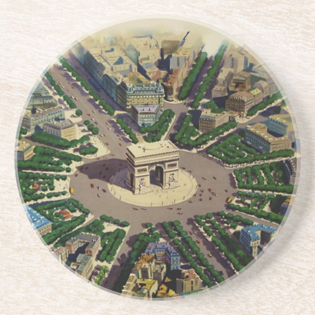 Vintage Arc de Triomphe Paris Coaster (Front)