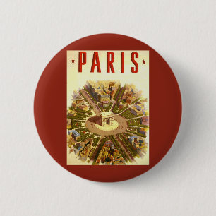 Vintage Arc de Triomphe, Paris, France Travel Art 6 Cm Round Badge