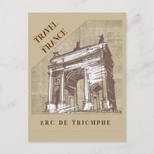 Vintage Arc De Triomphe Paris France Travel Postcard