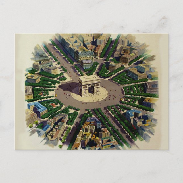 Vintage Arc de Triomphe Paris Postcard (Front)