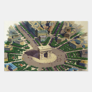 Vintage Arc de Triomphe Paris Rectangular Sticker
