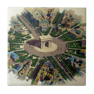 Vintage Arc de Triomphe Paris Tile
