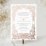 Vintage Arch Vines Ornament Frame Rose Gold<br><div class="desc">Vintage Vines Arch Ornament Frame Rose Gold Foil Wedding Invitation. Renaissance Baroque Border Frame Invitation. Traditional Wording Wedding Invitation Template.</div>